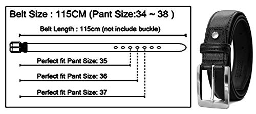 Men's Upgrade Dress Belt with 100% Cow Genuine Leather,Adjustable Size4