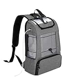 CURMIO Portable Oxygen Concentrators Backpack, POC Travel Carrying Bag with Mesh Panels for Breathability, Compatible for Inogen, Oxygo, Caire Units, Gray, BAG ONLY
