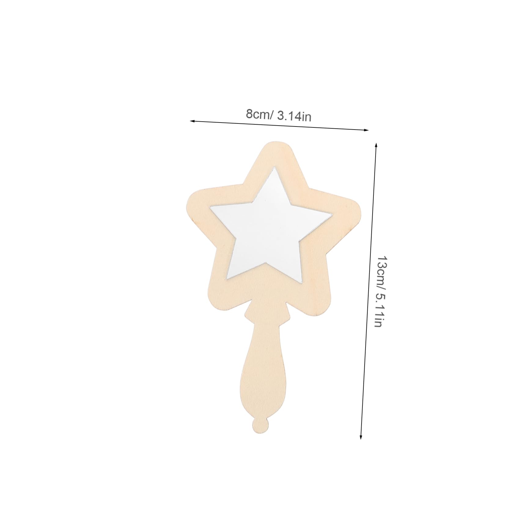 Didiseaon 10Pcs Handheld Wooden Mirrors for Unpainted DIY Craft Mirrors Natural Decor for Self Recognition and Creative Play Safe for Young