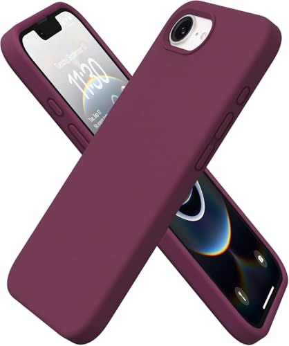 Image of DIZORO Compatible with iPhone 17e / iPhone 16e Case 6.1 inch Liquid Silicone 3 Layers Full Covered Soft Gel Rubber Phone Case,Shockproof Protective Cover with Anti-Scratch Microfiber Lining-Wine Red