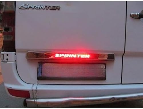 mabi automotive parts Für Mercedes Sprinter W906 2006–207 Chrom Hintere Türplatte Abdeckung Griff beleuchtet Edelstahl (rot)