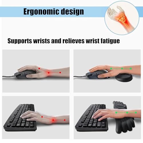 Poggiapolsi in memory foam per tastiera e mouse, in morbido poliuretano per il massimo comfort, supporto ergonomico per casa, ufficio e gioco
