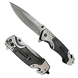 COHOMELARS 9'' Folding Pocket Knife,Tactical Multitool Knife with Stainless Steel Blade,G10 Handle with Glass Breaker,Pocket Clip,Liner Lock,Survival Knife,Sharp EDC Knife for Men