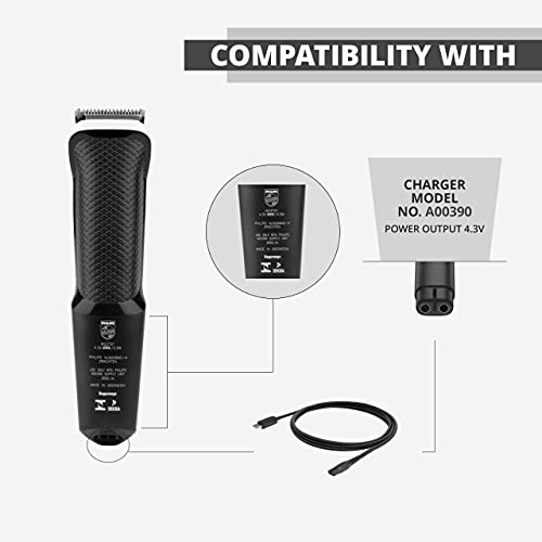 Image of 4.3V USB Charging Cable Compatible With Philips Trimmers & Shavers| A00390 Replacement Charger (Complete list of compatible models in bullet point) BK MG3730