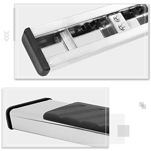 [Pair] 5 Inch Chrome Stainless Running Boards Side Steps Nerf Bars Compatible With 07-19 Chevy Silverado/Gmc Sierra Crew Cab #TOP4