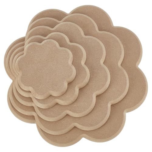 NBEADS 5 Piezas de 5 Tamaños de Moldes de Cerámica, Placa de Cerámica con Forma de Flor Herramientas de Cerámica de Madera para Arcilla Construcción Bricolaje, 1.5cm de Espesor