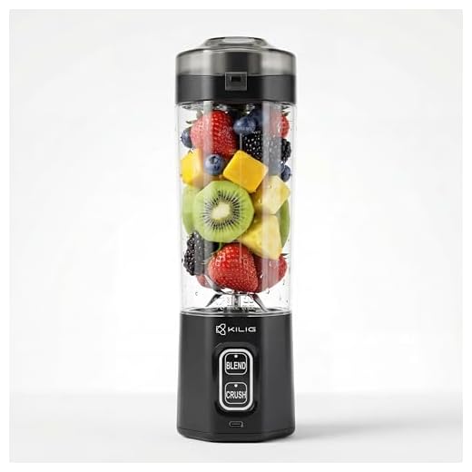 Kilig Vortex Ultra Portable Blender BL-03, 700ml USB-C Rechargeable Smoothie Blender, 360W, 22000 RPM, 6-Blade, Auto & Pulse Modes, Sipper with Strainer, for Gym, Office & Travel, Black