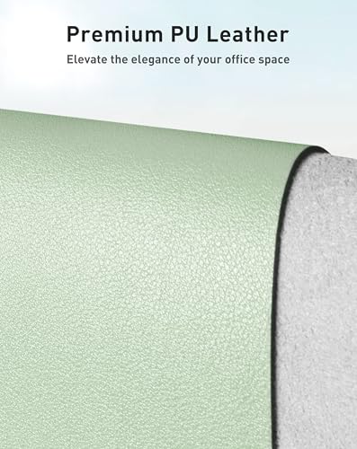 Image of Aothia Faux Leather Desk Mat - Large Mouse Pad, Non-Slip PU Leather Blotter, Waterproof Writing Surface for Office and Home (Aqua, 42 inch x 17 inch)