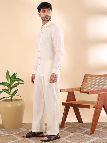 See Designs Store See Designs Men's Cream Linen Co-ord Set - Image 3