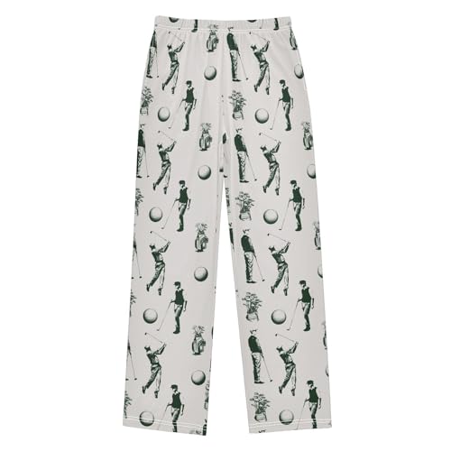 CaTaKu Boys Golf Sport Vintage Pants for Boys Girls Wide Leg Sweatpants Kids Long Bottoms with Pockets Size 6-14Y