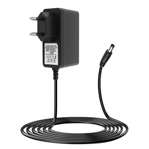 Alimentador 24V 1A, Cargador 24V 1a, Adaptador de Corriente 24W con Conector 5.5 * 2.1 mm, Cable de 1m Fuente de alimentación 24V Enrutadores, Tiras LED, Cámaras, Lámparas de Escritorio, y más
