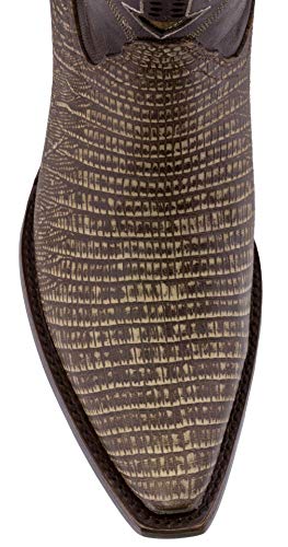 Texas Legacy Mens Rustic Sand Western Leather Cowboy Boots Lizard Print Snip Toe4