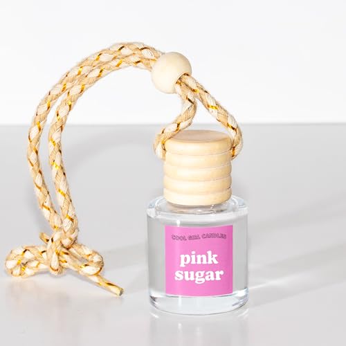 Image of COOLGIRLCANDLES Pink Sugar Car Air Hanging Fragrance Oil Diffuser - Essential Oils Air Freshener for Automobiles, Long Lasting Scents Aromatherapy