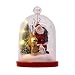 Valery Madelyn 10" Traditional Polyresin Christmas Santa Claus Figurines Decorations in Cloche with Led Lights, Themed with Christmas Ornaments