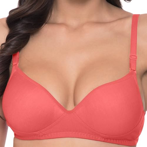 Image of Komli - Heavily Padded Push-Up Bra - Cotton Rich - Balconette - 3 /4th Coverage, Seamless, Wireless, Multiway Straps - T-Shirt Bra (Pack of 2)