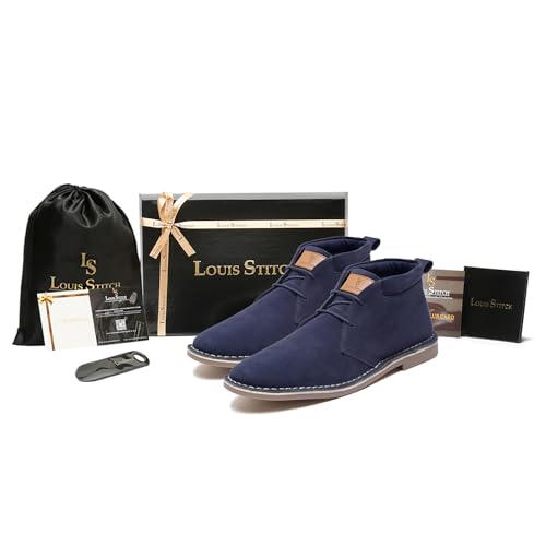 Image of LOUIS STITCH Chukka Boots for Men| Suede Leather Boots for Men| High Ankle Casual Boot | Casual Office & Trekking Shoes | Hiking Boots for Men | Stitch Down Desert Boots | LSSDSUCKCU