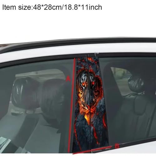 Autocollants voiture tigre flamboyant lot de 2 stickers de personnalisation pour montants B