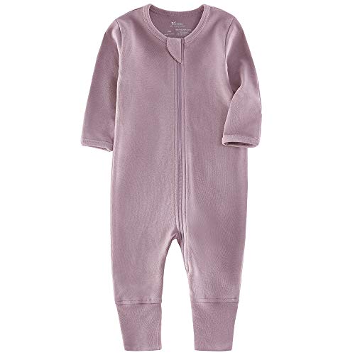 Image of O2 BABY Organic Cotton Baby Footless Pajamas, Zip Front Baby Boys Girls Romper, Long Sleeve Sleep and Play