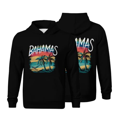 Kids Vintage Proud Bahamas Gift Design Idea Boys Girls Lightweight Kangaroo Pocket Fleece Hoodies