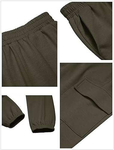 Image of Arshiner Girls 2 Piece Outfits Long Sleeve Pullover Jogger Pants Fall Winter Sweatsuits Tracksuit with Pockets for Kids