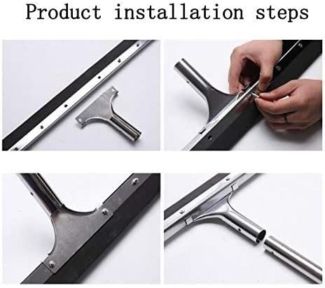 Rasqueta profesional de metal extra ancha de 75 cm con raspador de mango largo, ideal para ducha, baño, al aire libre, habitación húmeda y garaje, herramienta de limpieza resistente