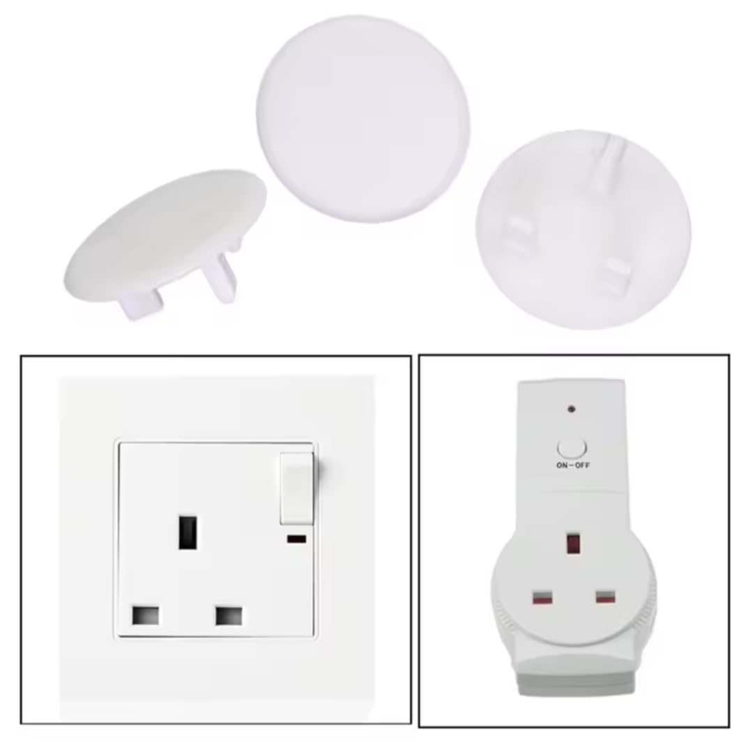 Electric Socket Safety Covers, Child Protection Outlet Plugs, White, Pack of 10 - Image 4