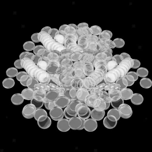 600 cápsulas redondas para monedas de 19mm, caja transparente miniatura 1