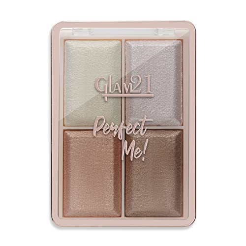 Glam21 Perfect Me! Highlighter Palette Blusher |Ultimate Shimmer Formulations | Highly-Pigmented Powder Highlighter With Easy-To-Blend Formula | Weightless Longlasting Illuminating Glow Face Kit| 6gm (Shade-02)
