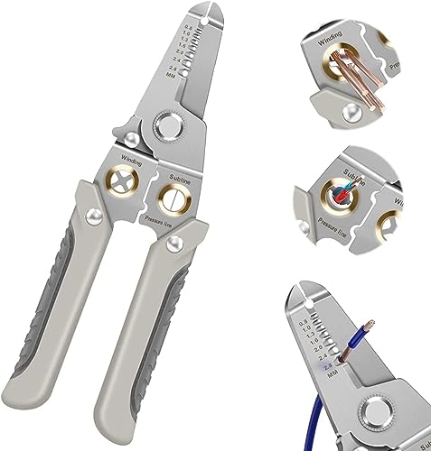 Image of Wire Stripper, 6 in 1 Multifunctional Special Wire Stripper for Electrician, Wire Plier and cutter, Wires Cutter Tool, Hand Tool, Wires Looping Pliers,Wire Stripping Tool