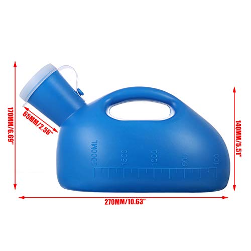 2000ml Male Urinal, Male Urinal Bottles with Lid, Male Portable Urinal Pee Bottles Home Urinal Potty for Men - Thumbnail 2
