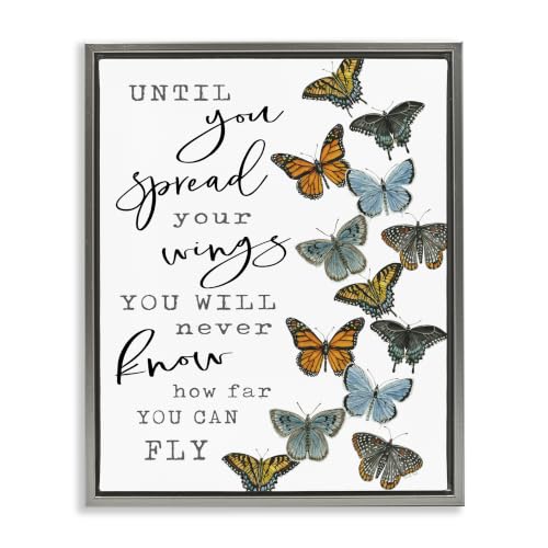 Butterflies Motivational Quote, 24 x 30 Inch Canvas in Floater Frame