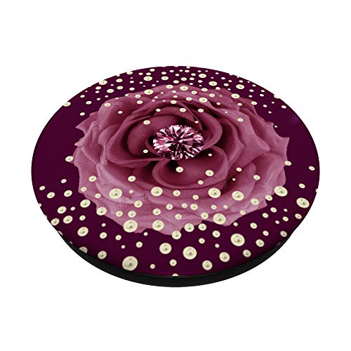 Maroon Phone Stand Flower On Burgundy Background Gift Idea Popsockets Popgrip: Swappable Grip For Phones & Tablets #TOP1