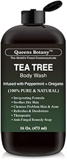 Tea Tree Body Wash - Fights Body Odor, Athlete’s Foot, Jock Itch, Dandruff, Acne, Eczema, Nail Issues - Best Shower Gel for Women & Men, Eucalyptus + Mint Skin Cleanser -16 fl oz