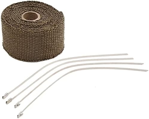 XYWHPGV Gold Tone Fiberglass Exhaust Pipe Wrap Tape Turbo Heat Insulation Cloth 10M Long(7d3fe 163d3 ae38e d63eb 97646 56ffa