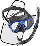 Cressi Unisex-Adult Fiji + Gamma Combo Maske & Schnorchel, Schwarz/Blau, ONE Size