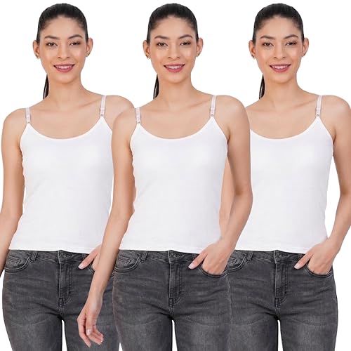 Image of Women's Cotton Camisole Slip | Adjustable Straps | Ultra-Soft Pure Cotton Fabric | Camisole | (S,M,L,XL,2XL,3XL,4XL)