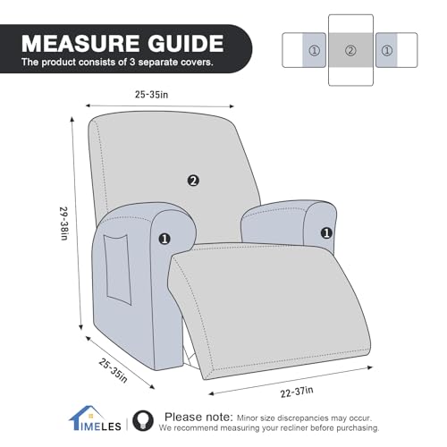 Image of Timeles Recliner Covers Recliner Chair Covers Reclining Couch Covers Sofa Slipcovers Stretch Soft Washable (One-Seater, Chocolate)