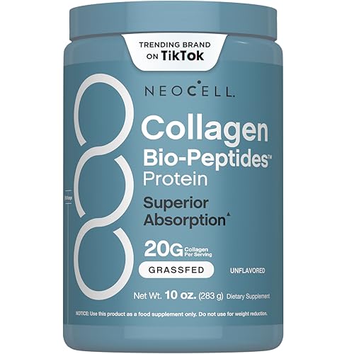 NeoCell Collagen Bio-Peptides Powder | 10oz | Super Hair, Skin, and Nails | Superior Absorption | Grassfed Protein Supplement | Advanced with 18 Essential Amino Acids