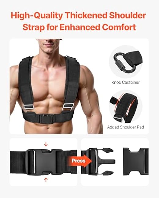 VEVOR Weight Sled, Steel Power Sled, Fitness Training Sleds for Athletic Exercise Speed Improvement, Workout Equipment with Adjustable Height Handle