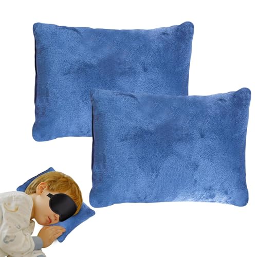 Almohada pequeña - Paquete de 2 cojines de avión de 11 x 7 pulgadas | Almohada de Apoyo de Felpa Suave para Cuello, muñeca, Cintura, Rodilla, Comodidad | Mini almohadas de viaje: niños, mascotas,