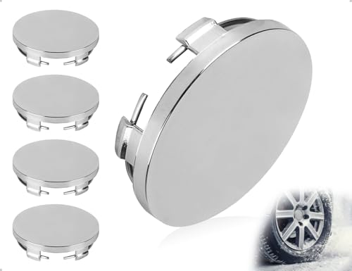 AOYEGIC 4 Stück Nabendeckel ABS Radnabenkappen Universal Felgendeckel Felgenkappen Kompatibel mit VW Auto Kompatibel mit BMW Auto(Silber OD 60mm ID 56mm)