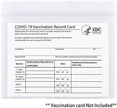 amazon com 5 pack cdc vaccination card protector 4 x 3 in immunization record vaccine cards holder clear vinyl plastic sleeve with waterproof type resealable zip office products