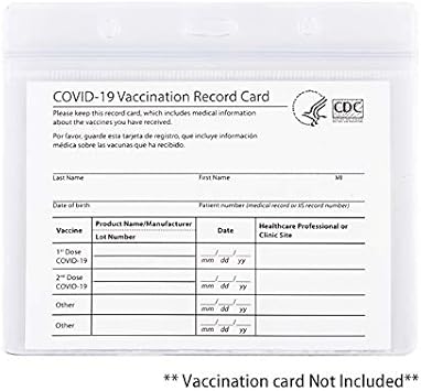 amazon com 5 pack cdc vaccination card protector 4 x 3 in immunization record vaccine cards holder clear vinyl plastic sleeve with waterproof type resealable zip office products