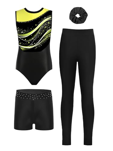 Justaucorps gym fille ensemble legging short et tenue danse