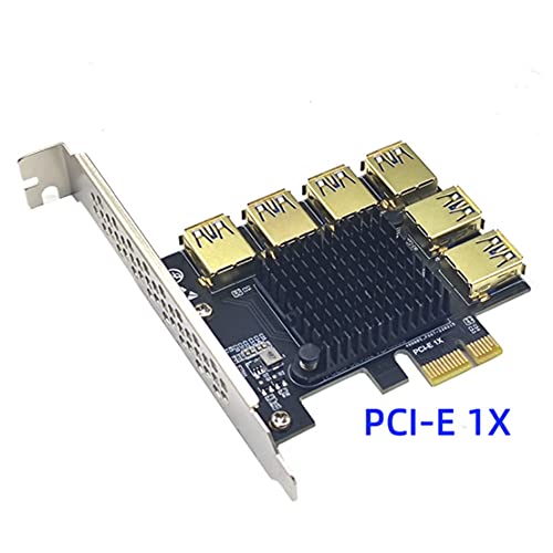 Carte Multiplicateur de Riser 6 Ports PCIe 1X Hub USB 3.0 compact pour setup compact - 2