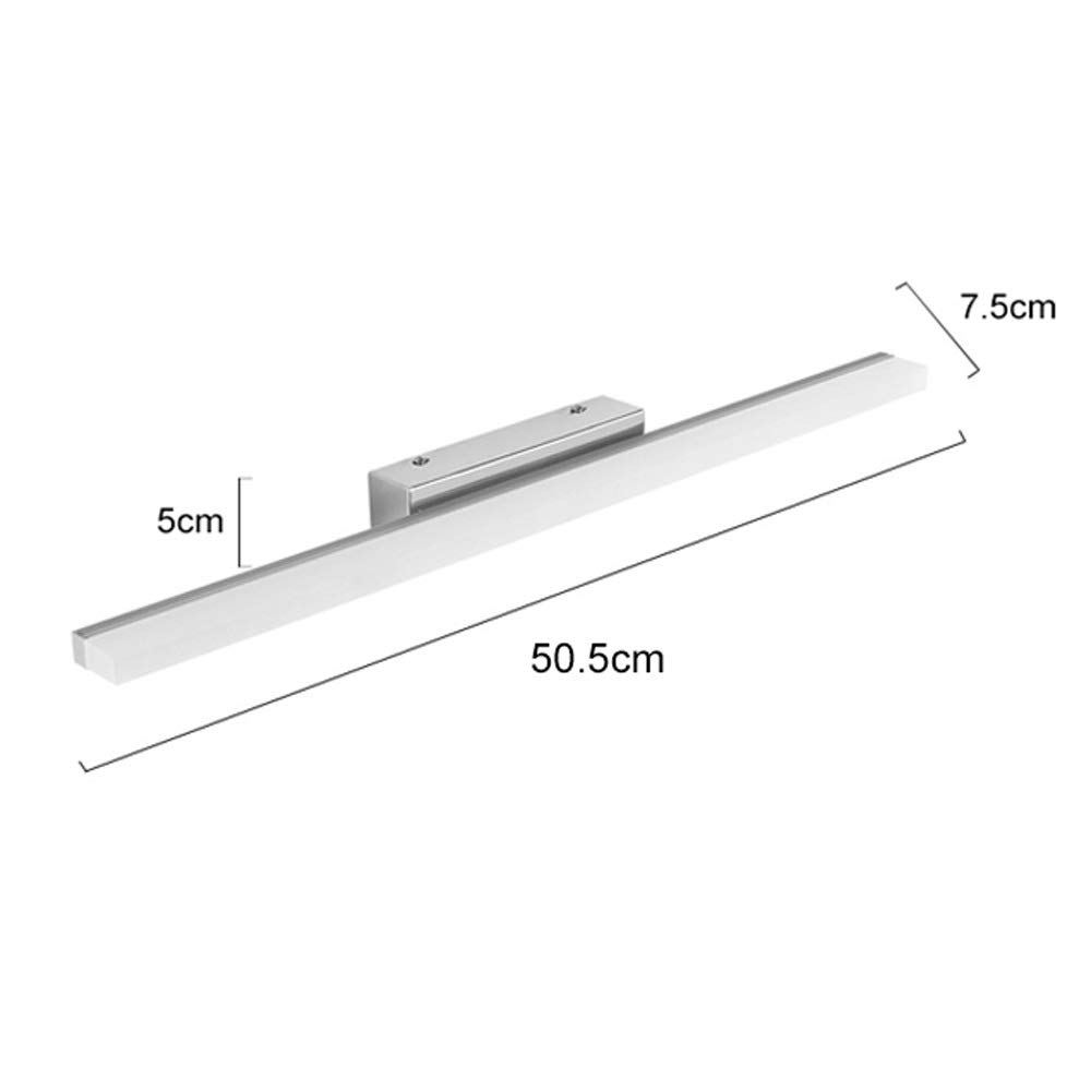 LED Bagno Specchio Lampada a prova di umidità e a prova di annebbiatura Specchio anteriore Lampade da bagno in metallo Specchio Armadio Lampada da parete a specchio montata in superficie [Energia clas