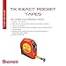 Starrett Exact Retractable Imperial/Metric Pocket Tape Measure with Nylon Coating, Self Adjusting End Hook, and Steel Belt Clip - 1/2