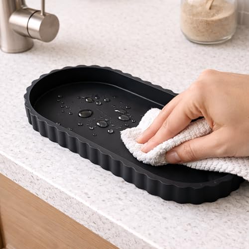 Plateau de salle de bain en silicone pour flacons et savon
