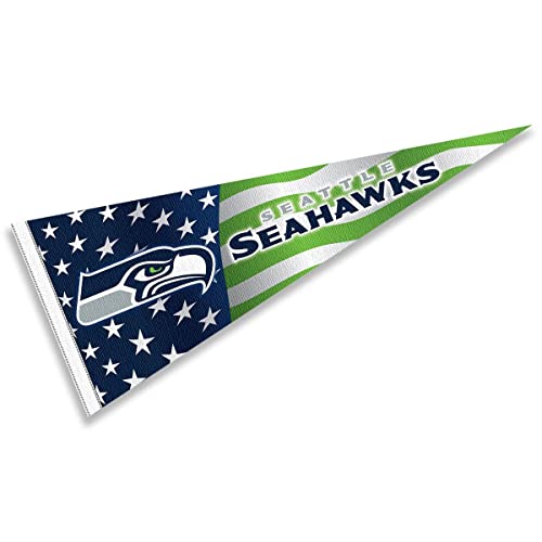 WinCraft Seattle Seahawks Nation USA Americana Stars and Stripes Pennant Banner Flag