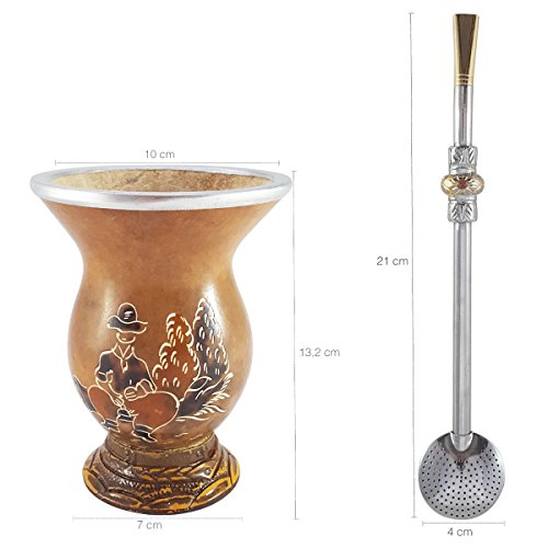 Conjunto Kit Cuia E Bomba Para Chimarrão Mate Terere Porongo Gaucho Promate